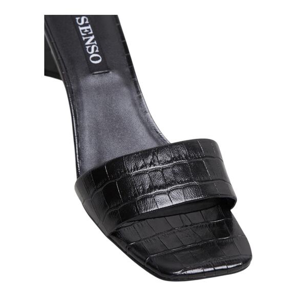 37 Senso Maisy mules croc-embossed black leather open toe kitten heels US size 7 - Picture 4 of 7